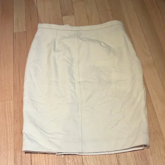 J. Crew Wool Cream Zip-Front Pencil Skirt - Picture 4 of 4